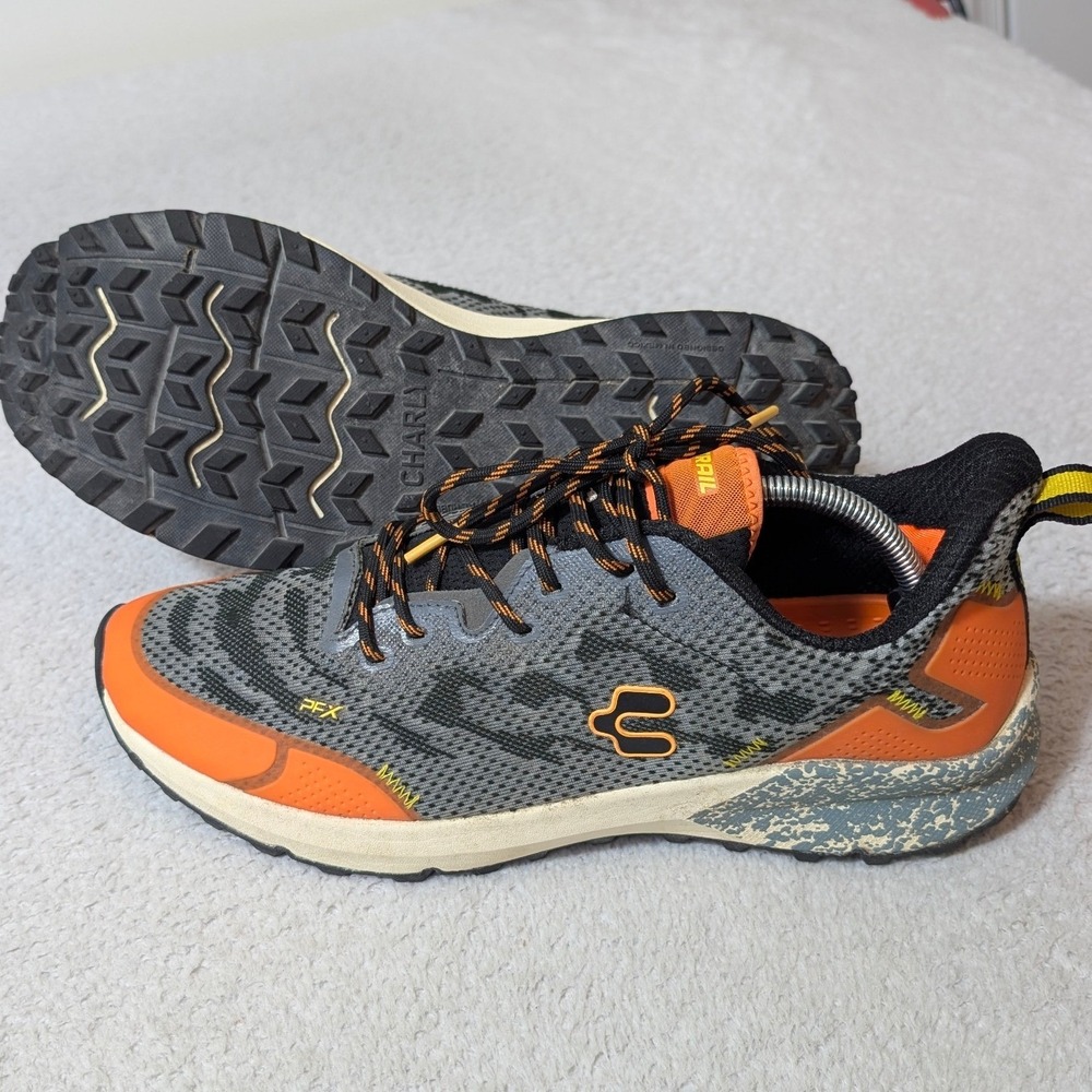Charly Trail Running Shoes‎ Mens 11.5 Gray Orange PFX Rugged Lug Sole 1086300